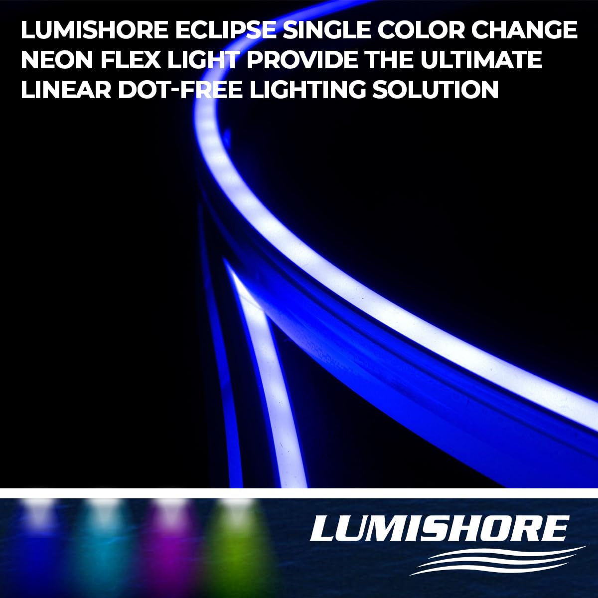 Lumishore 2.5 Meter (8.2 ft) LED Neon Flex Strip Light (Blue), Cut to Length, 60-0511-2500 Eclipse