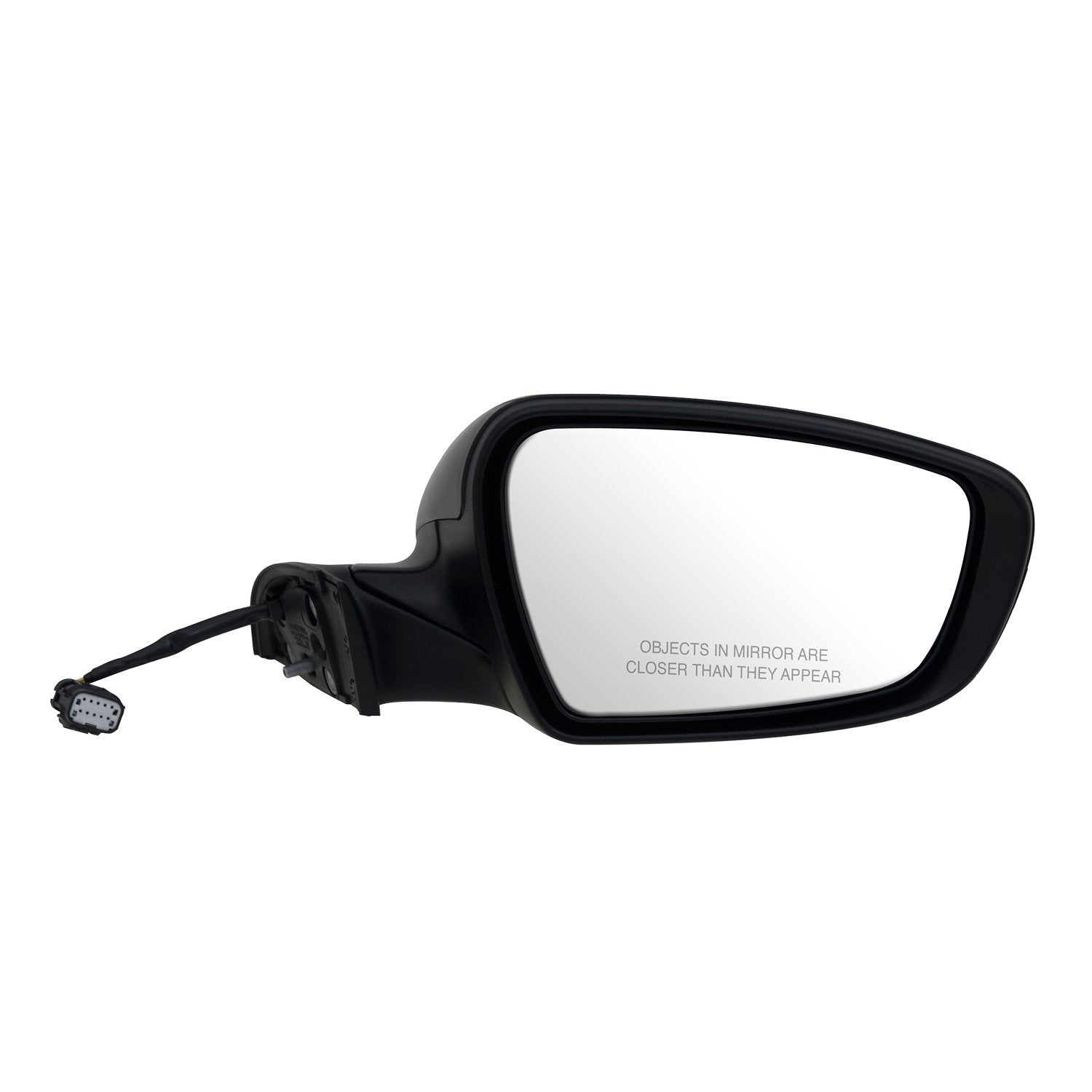Fit System Mirror Passenger Side for Kia Forte Sedan, Forte 5 Hatchback, Textured Black w/PTM Cover, Foldaway, w/o Puddle lamp, Heated Power
