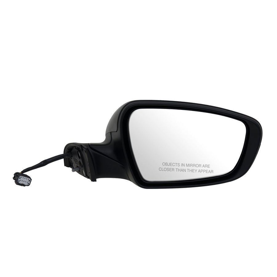 Fit System Mirror Passenger Side for Kia Forte Sedan, Forte 5 Hatchback, Textured Black w/PTM Cover, Foldaway, w/o Puddle lamp, Heated Power