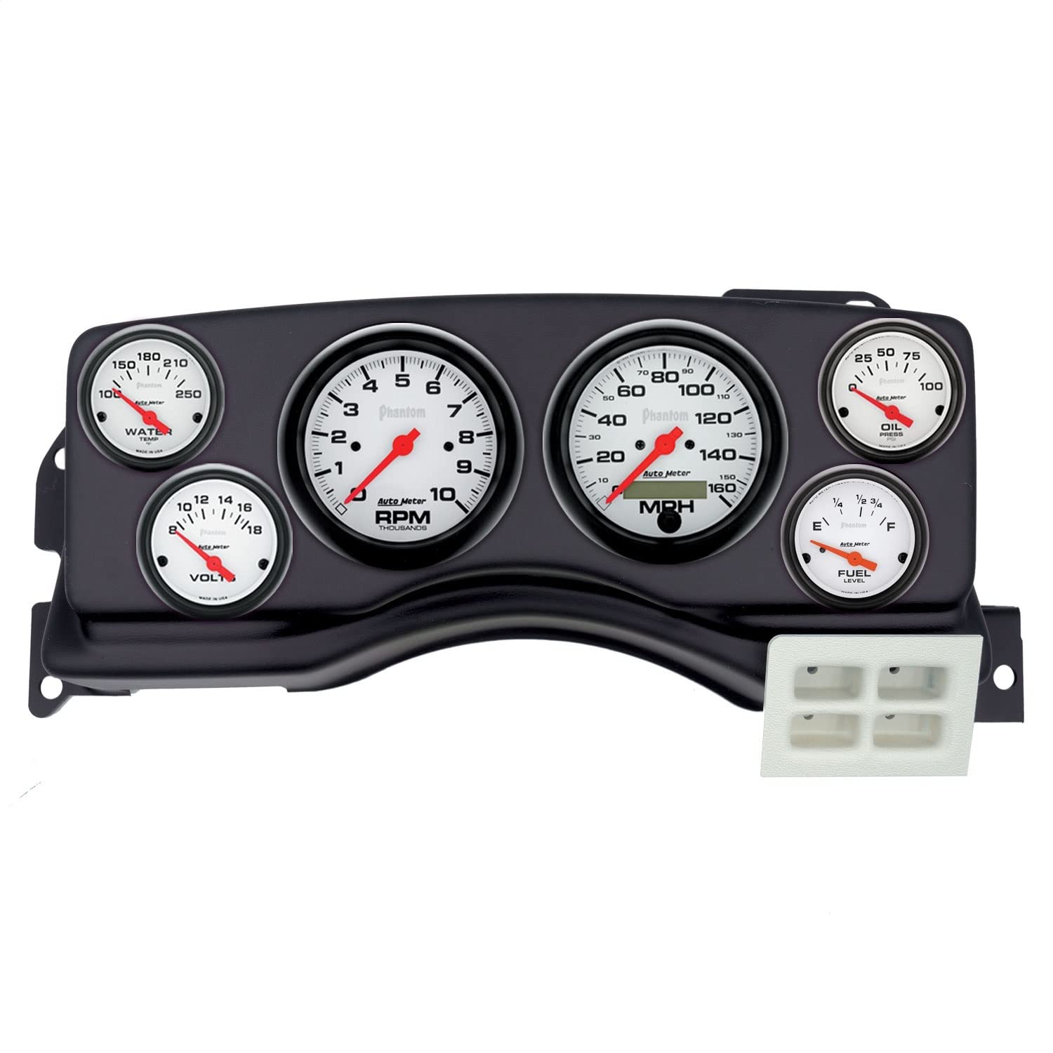 AutoMeter Dash Kit Direct Fit, (3 3/8" X2, 2 1/16" X4), Ford Mustang 87-89, Phantom (2924-09)