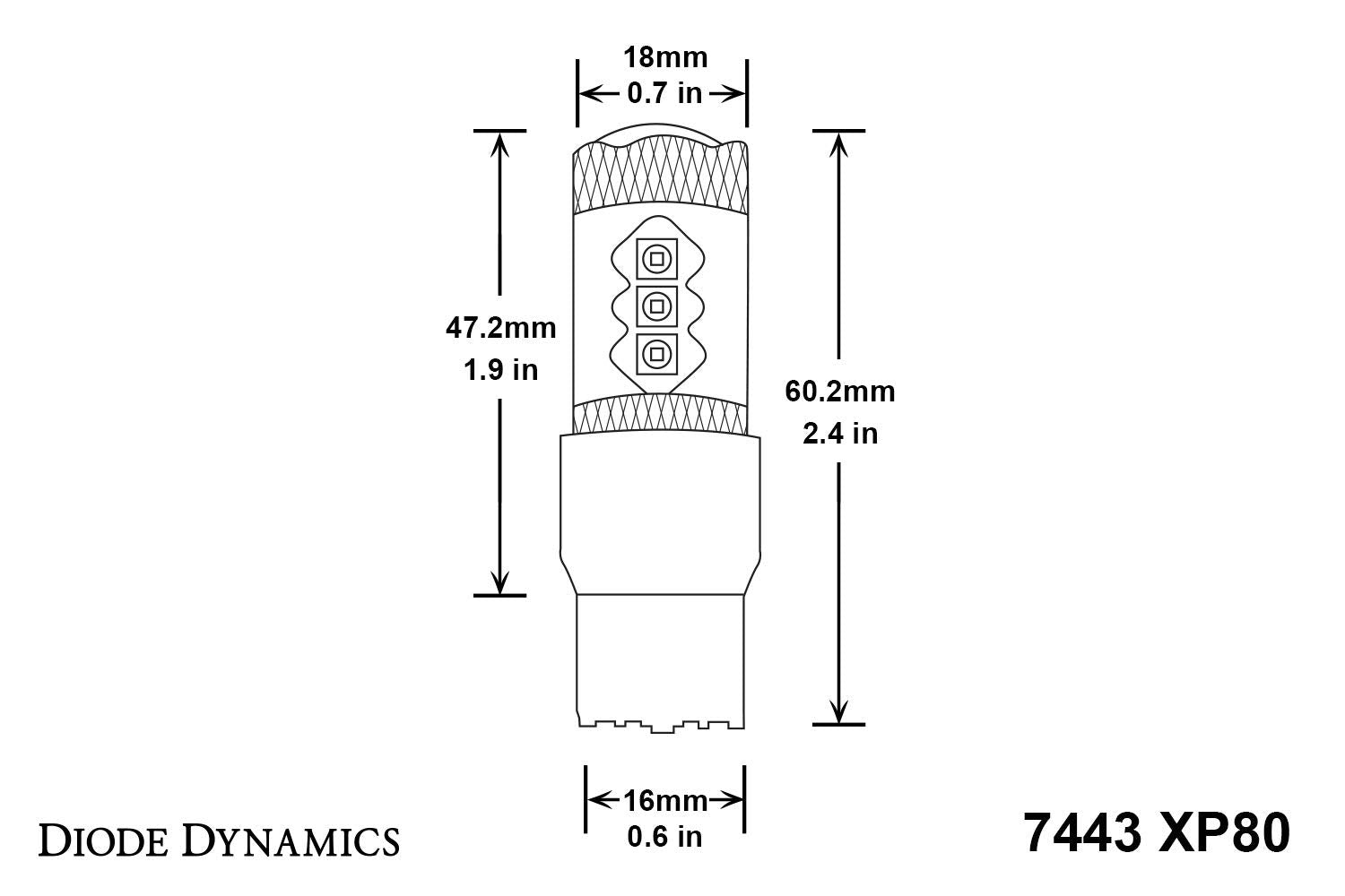 7440/7443 Diode Dynamics XP80 Turn Signal LED Bulbs (Single), Amber