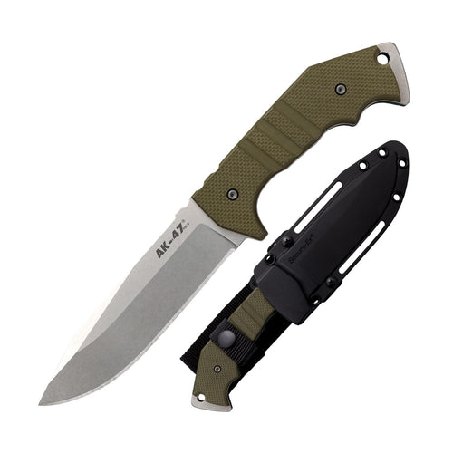 Cold Steel Field AK-47 5.5" CPM 3V Razor-Sharp Clip Point Blade 4.875" G-10 Handle Tactical Fixed Blade Knife w/Secure-Ex Sheath