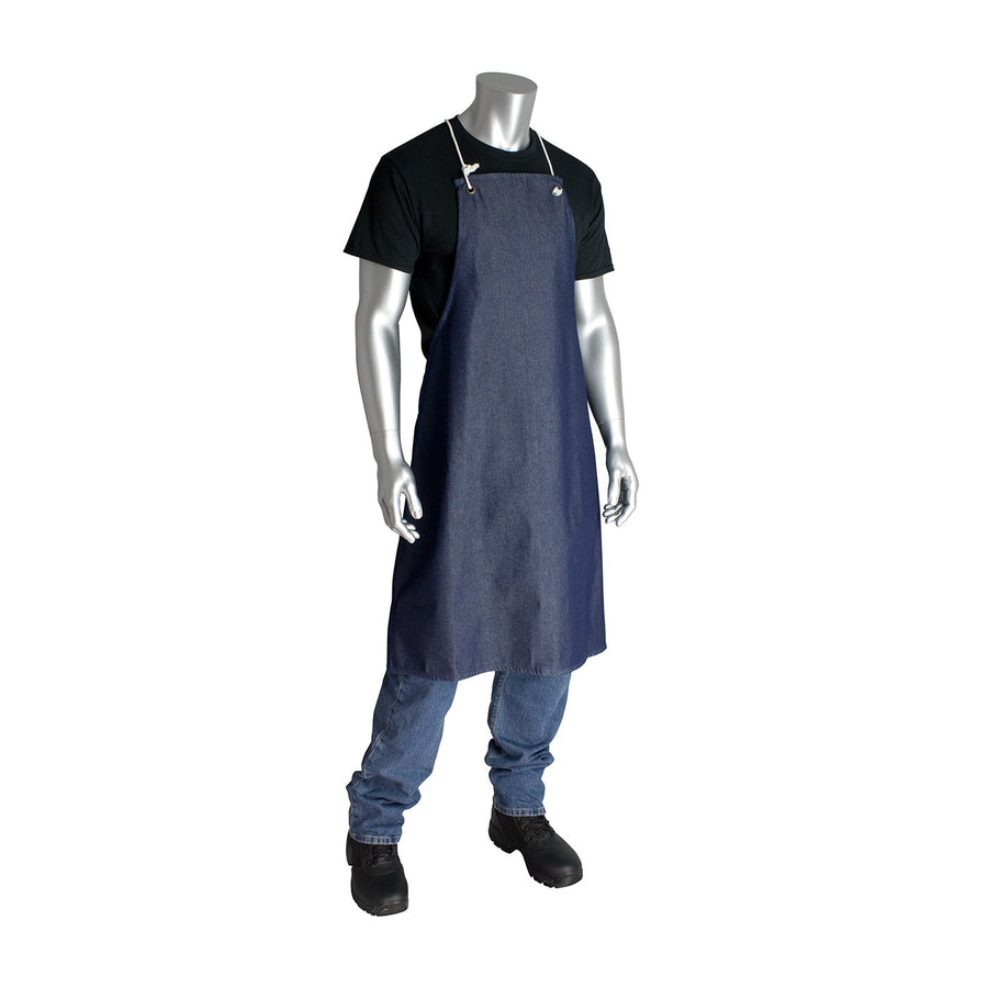 Denim Apron PIP 200-010, No Pockets, Large, Blue