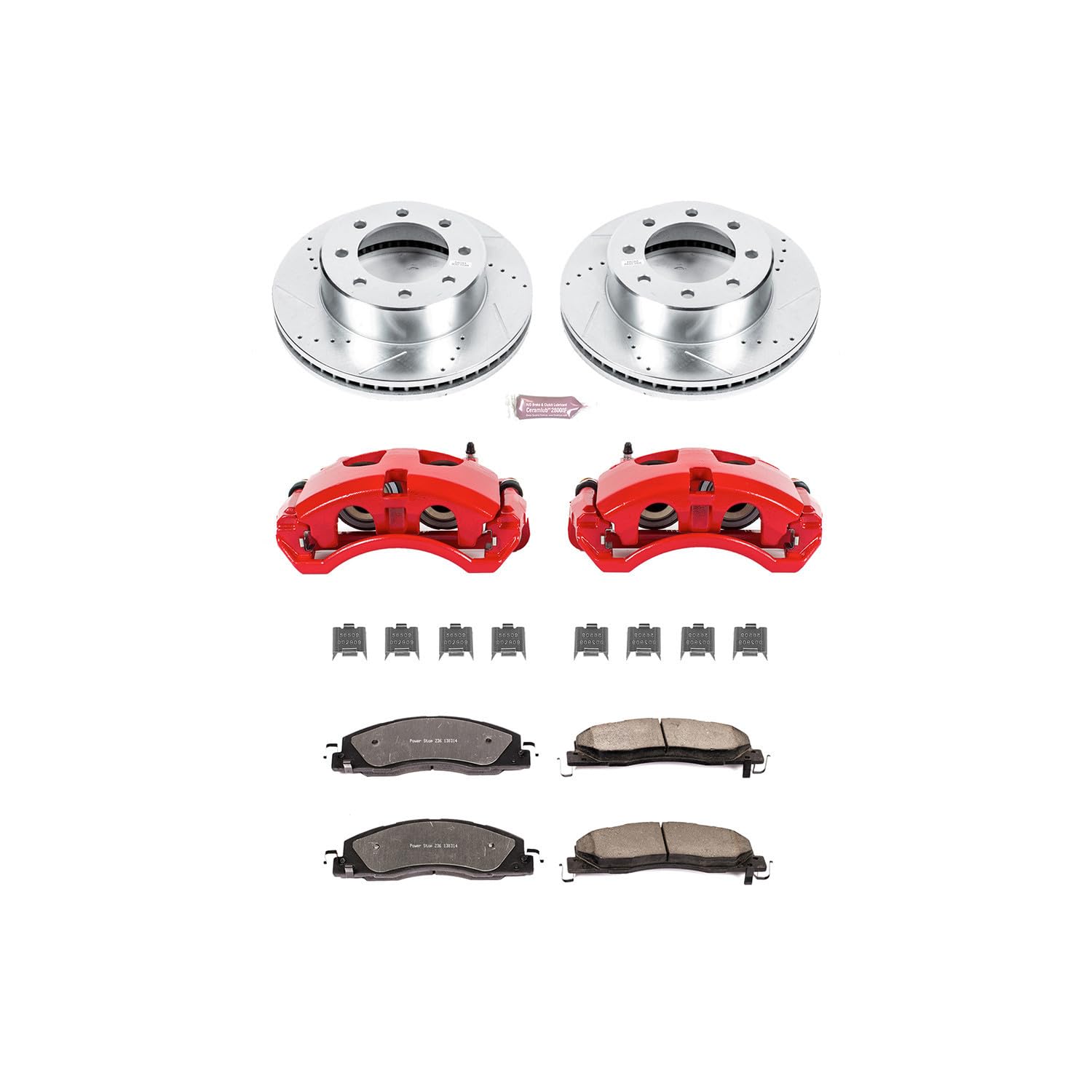 Power Stop Z23 Evolution Sport KC4744 1-Click Brake Kit with Powder Coated Calipers (Brake Pads, Drilled/Slotted Rotors) For Ford Explorer, Ford Flex, Ford Taurus [Model Specific]