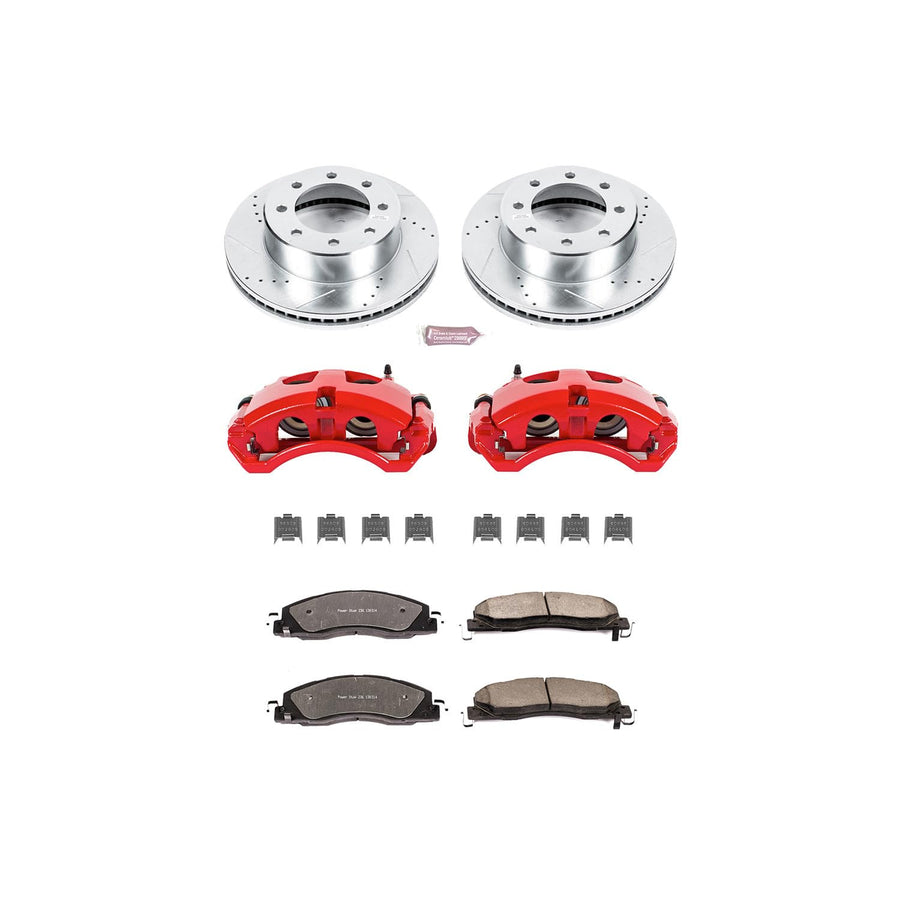 Power Stop Z23 Evolution Sport KC4744 1-Click Brake Kit with Powder Coated Calipers (Brake Pads, Drilled/Slotted Rotors) For Ford Explorer, Ford Flex, Ford Taurus [Model Specific]