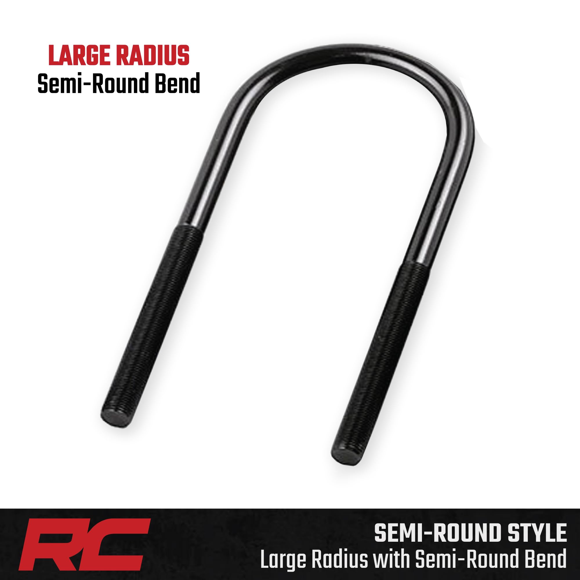 9/16" Large Radius Suspension U-Bolts Rough Country | 9/16 x 3.125 x 10-7650, Black