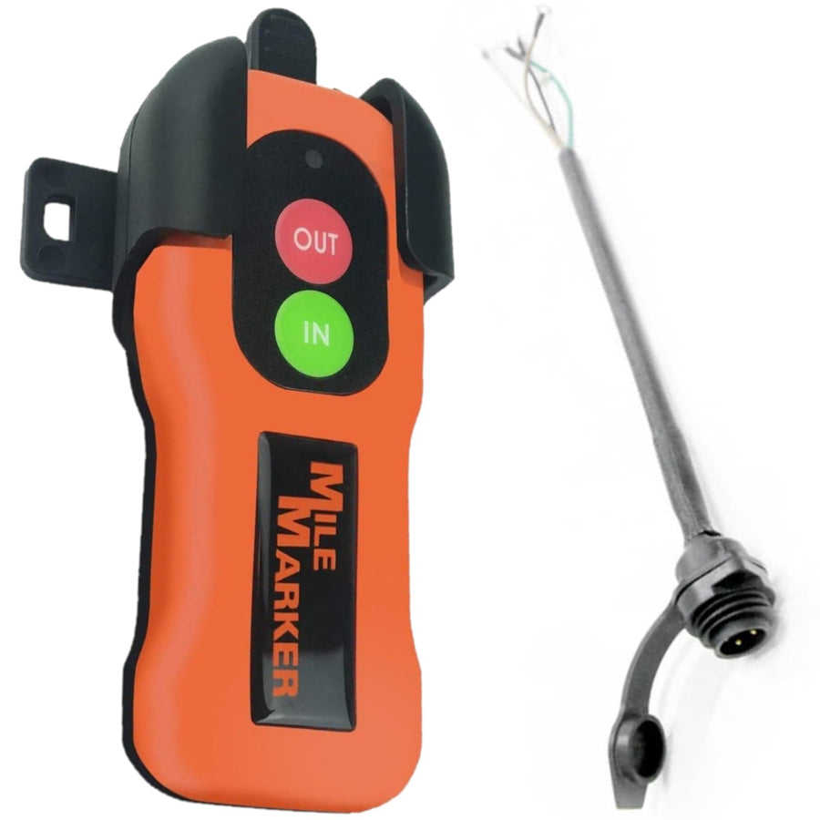 Mile Marker Plug & Play Wireless Remote 7076 - Adaptable to Any Electric Winch - Weatherproof Design - Shock Resistant Transmitter with LED Feedback - No Cutting or Splicing Required for Installation