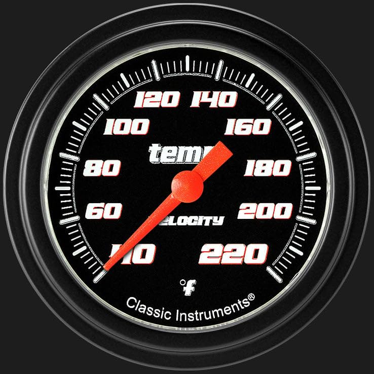 Velocity Black Stck Elimintr Temperature Gauge Classic Instruments VS329BBLF