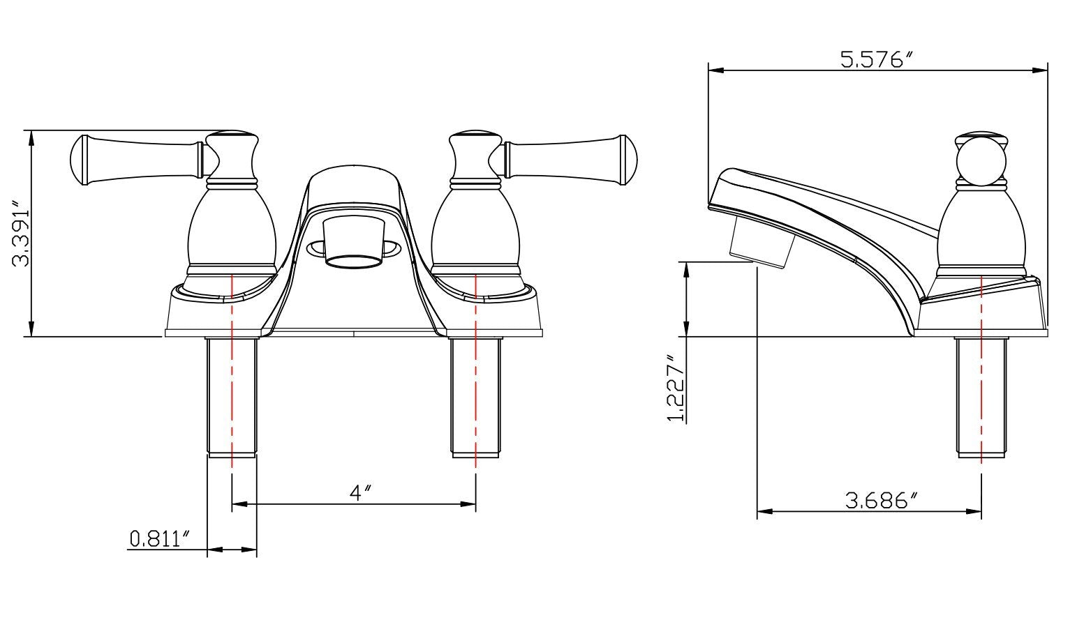 Dura Faucet RV Bathroom Faucet DF-PL700L-VB with Classical Hot and Cold Handles (Venetian Bronze)
