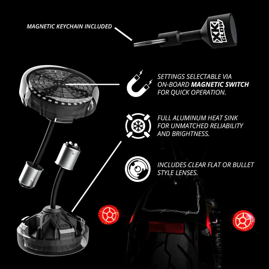 XK-MTP56-BR Pro Series XKGLOW MotoTurnz - 1156 Bullet Style Rear
