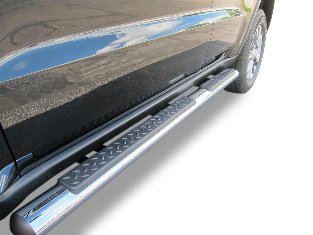 OEM Replica Black Horse Side Steps Stainless Steel Compatible with 11-21 Jeep Grand Cherokee (Excl. Limited X, High Altitude, Summit, SRT, SRT8, Trackhawk and Trailhawk)-9B080203SSOV