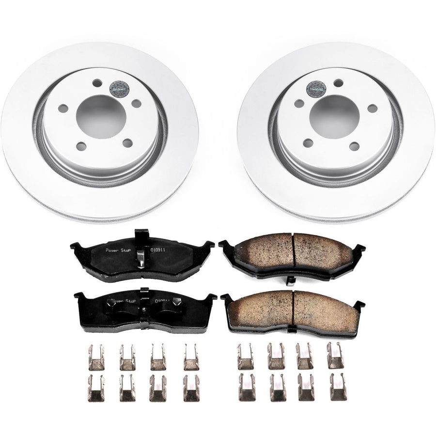 Power Stop Z17 Evolution Coated Rotor Front Brake Kit- Coated Brake Pads and Rotors For Chrysler 300M 1999-2002, Chrysler LHS 2001 [Model Specific]