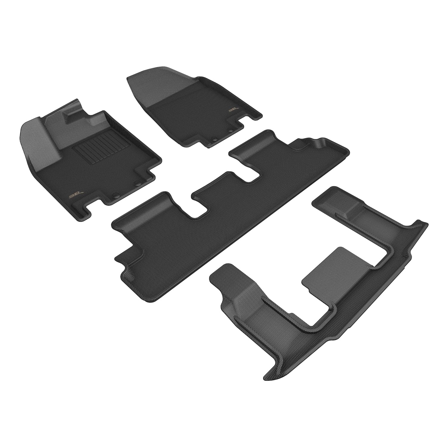 Kagu 3D MAXpider Custom Fit Floor Mat (Black) Compatible with Infiniti QX60 6-Seat 2022-2026 - Full Set