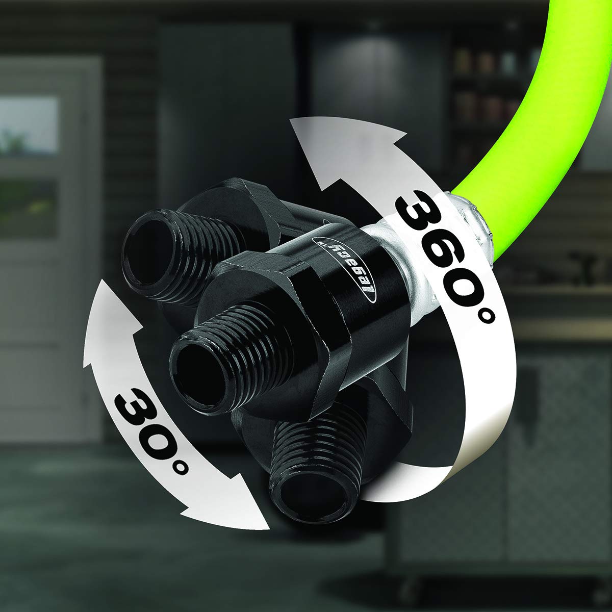 Flexzilla HFZ1405YW2B Air Hose Whip 5 Feet | 1/4” Hose I.D. & 1/2" Fittings | Extreme All Weather Flexibility | Heavy-Duty & Lightweight Construction