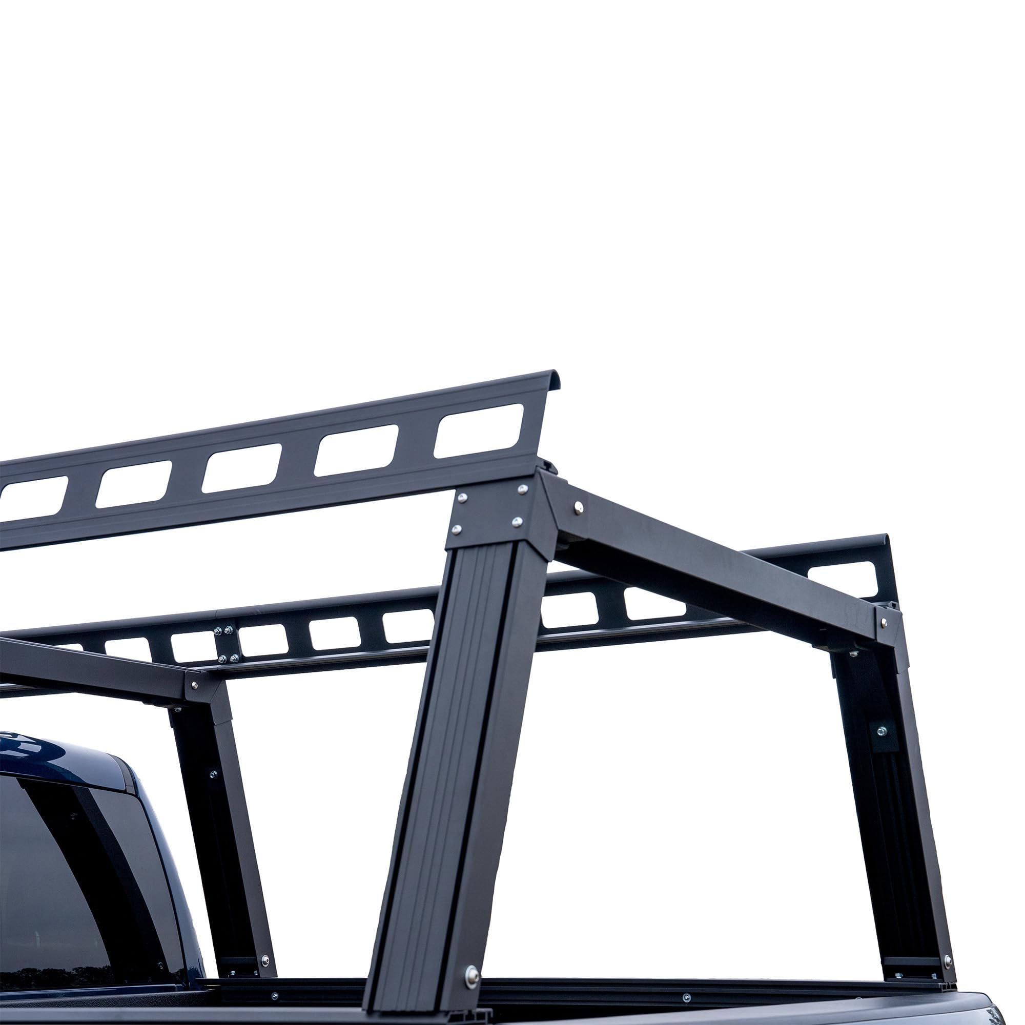 Heavy Duty Black Horse Ladder Rack Over Cab System 6.5' Bed Black Powder Coated Compatible with All 3/4-ton Trucks with 6.4ft to 6.7ft Bed Length Not Compatible with tonneau covers-CSFRHD65B