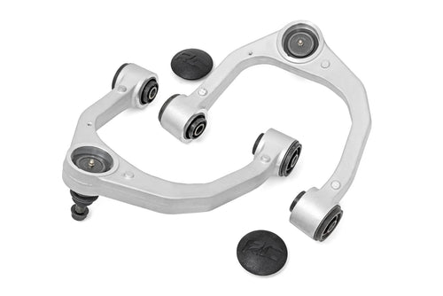Rough Country Upper Control Arms Forged Aluminum for Toyota Tacoma (2005-2023), 4Runner (2010-2024) - OE Upgrade, 2-Pack, Silver