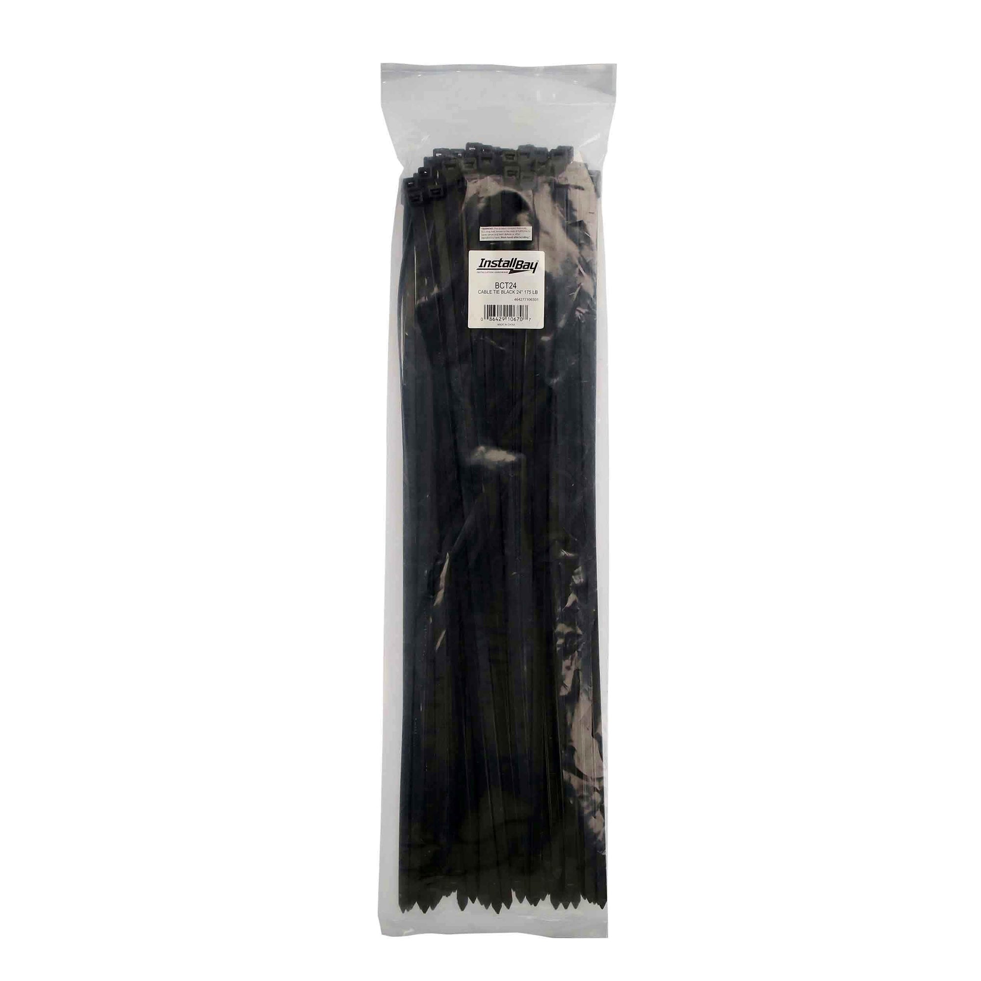 BCT36 Install Bay Cable Tie 36 Inch 175 Pound Black, 50-Pack