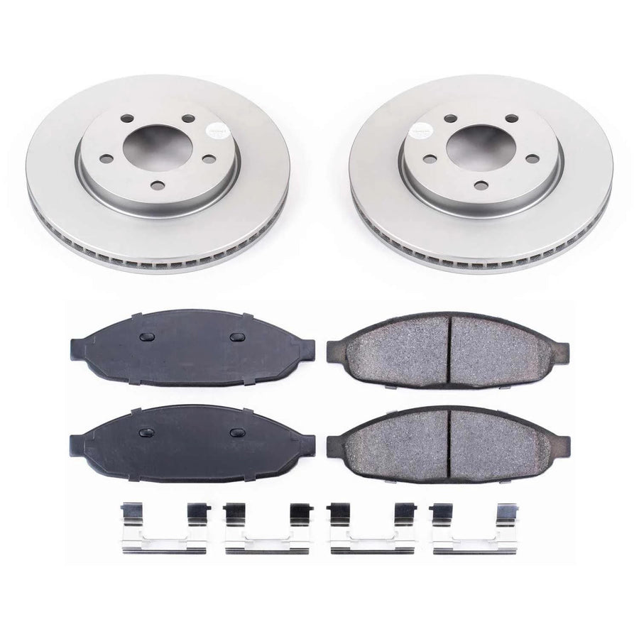 Power Stop CRK3009 Brake Rotor & Coated Ceramic Brake Pads- front For Chrysler Pacifica 2004-2008 [Model Specific]