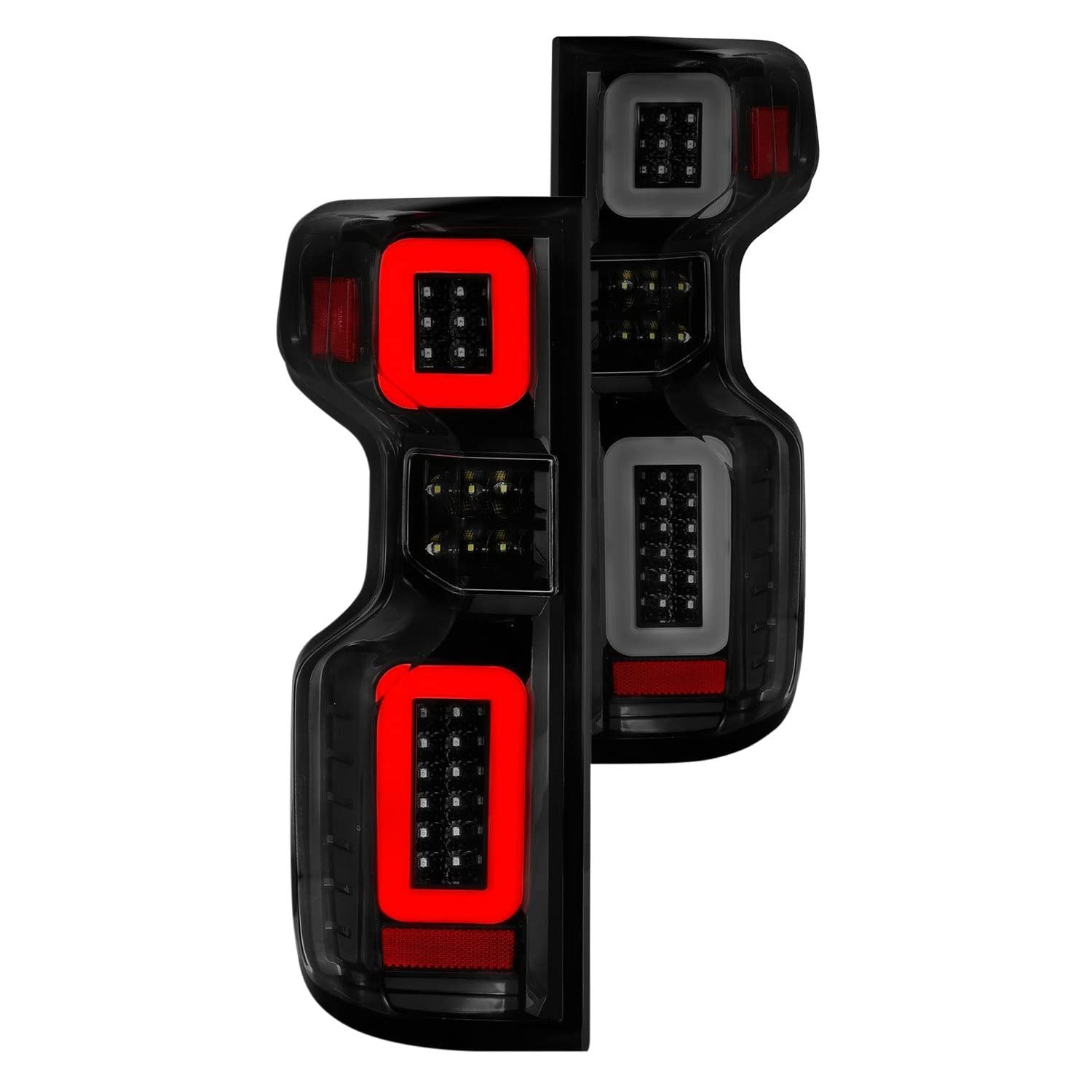 19-21 Chevy Silverado ANZO USA Aridex Full LED Tailights Black Housing Smoke Lens G2 (w/C Light Bars) (311415)