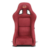 NRG Innovations Universal Fixed Back NRG-FRP-303MAR-PRISMA Bucket Racing Seat for 5-Point Harnesses, Size M, Maroon Alcantara Material, 22" W X 34" H X 16" D