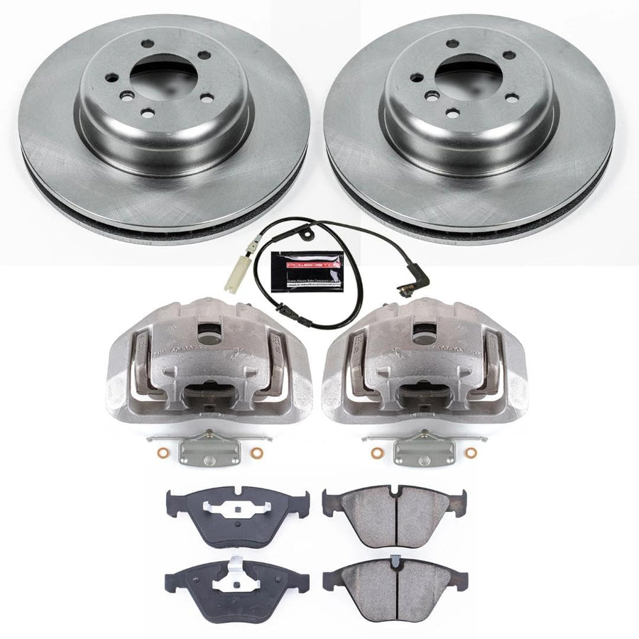 Power Stop Autospecialty KCOE2918 Replacement Front Caliper Kit-Rotors, Ceramic Brake Pads, Calipers For BMW 535i, BMW 545i, BMW 550i, BMW 645Ci, BMW 650i [Model Specific]