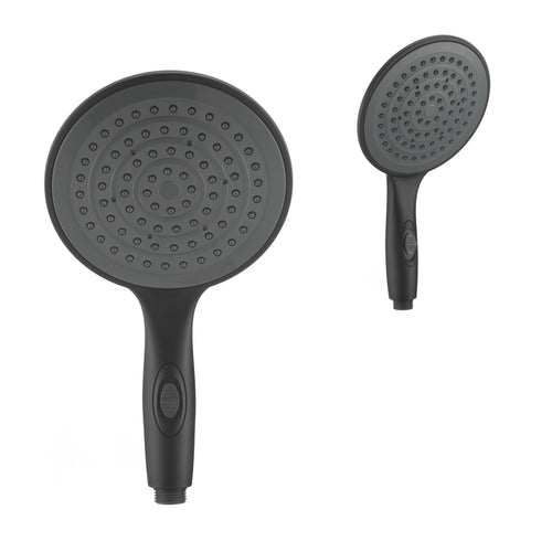 6” Dura Faucet (DF-SA434-MB) Luxury Rain Shower Wand for RVs – Matte Black, Single Function Handheld Shower Head with Eco-Friendly On/Off Switch, Lightweight, Lead-Free, Easy Install, 2.5 GPM