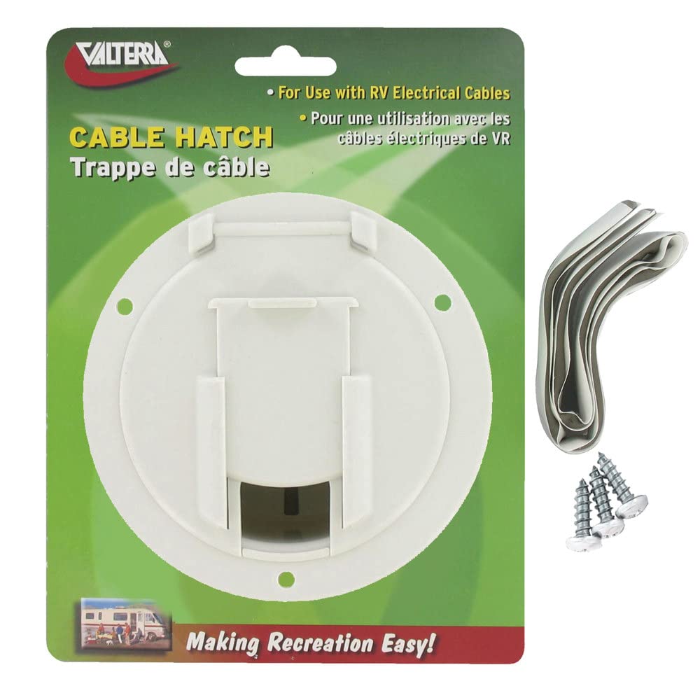Medium Round Valterra A10-2137VP Cable Hatch - White
