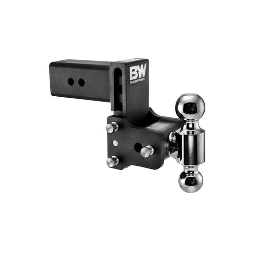 B&W Tow & Stow Adjustable Trailer Hitch Ball Mount - Fits 3" Receiver, Dual Ball (2" x 2-5/16"), 4.5" Drop, 21,000 GTW - TS30037B