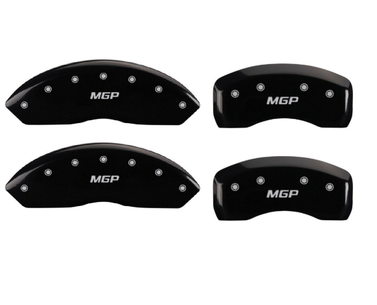 Set of 4 MGP 26221SMGPBK Black Front and Rear Disc Brake Caliper Covers for Mazda CX-9 w/ 18" Rims