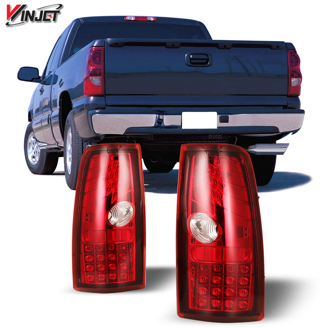 Winjet LED Tail lights for [1999 2000 2001 2002 2003 2004 2005 2006 Chevrolet Silverado] [1999-2003 GMC Sierra] Street Series