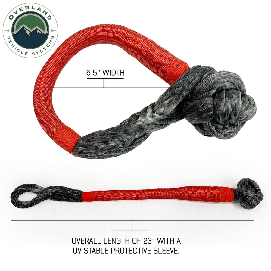 R.D.L. Overland Vehicle Systems 8" Recovery Distribution Link 45,000 lb. Black and (2) 5/8" Soft Shackles Combo Kit - for Use in Automotive Recovery and Towing