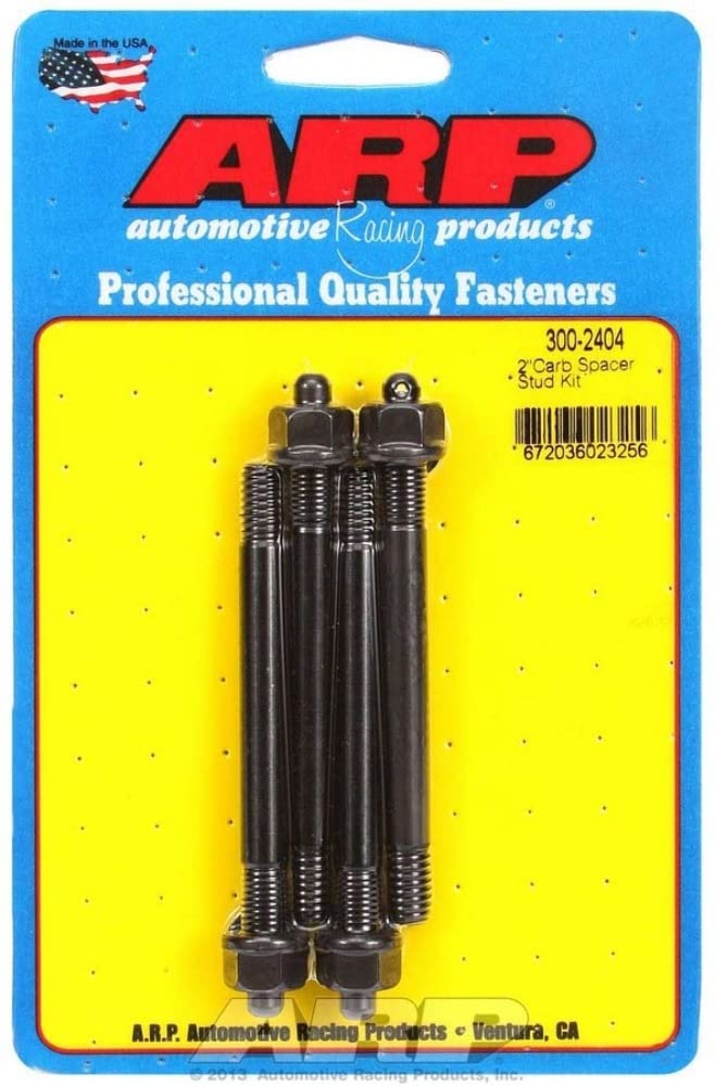 ARP 300-2404 Black Oxide Pro Series 5/16" Thread 3.700" OAL Carburetor Stud with 2" Spacer, (Set of 4)