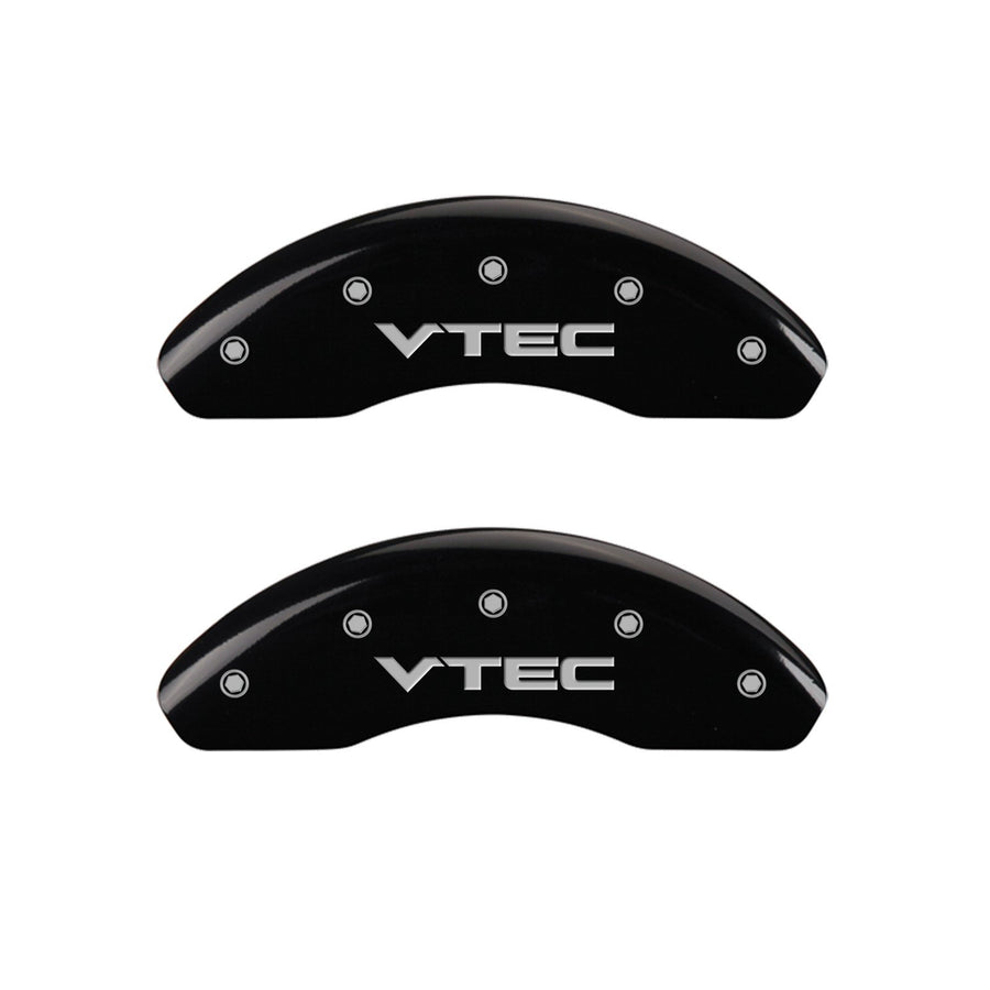 MGP Caliper Covers Front and Rear 20002SVTCBK Black Powder Coat Finish, Set of 4 (Vtech Silver Characters, Engraved)