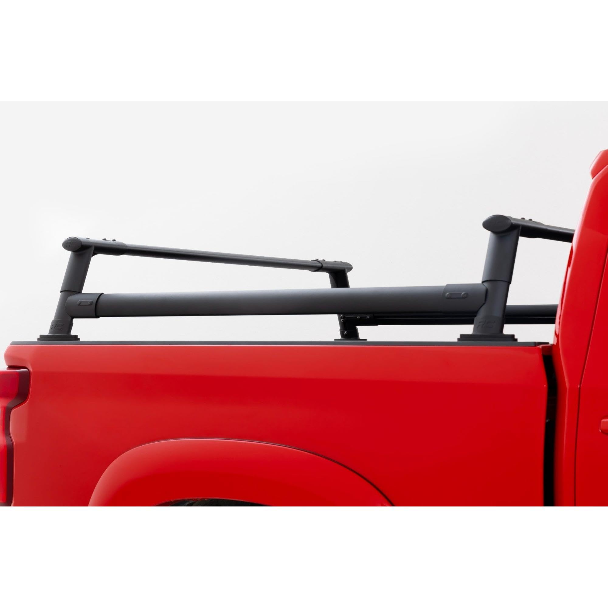 Half-Height Bed Rack Rough Country for Chevy Silverado 1500 (2019–2026 & Refresh) - Modular Aluminum Truck Rack for Bikes, Tools, Camping & Recovery Gear