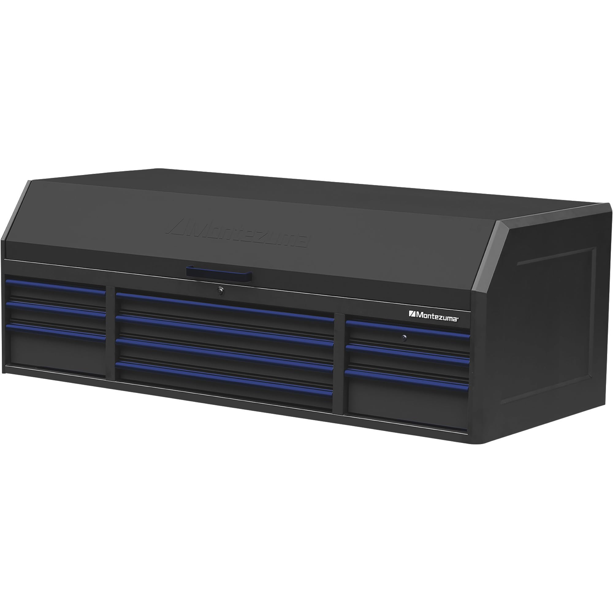 Montezuma Tool Box - 10 Drawer Tool Chest with Multiple Power Outlets & Black Powder Coat Finish - 72" x 30" M723010CH