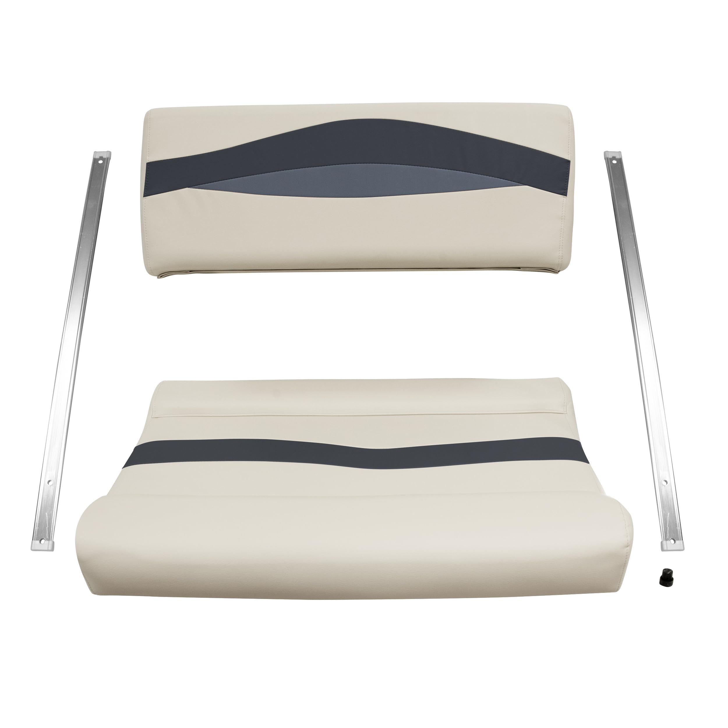Wise Premier Series BM1152-986 Pontoon Flip-Flop Seat Cushion Set, Platinum/Spectra Navy/Cobalt