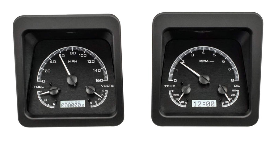 Dakota Digital VHX-69C-CAM-K-W 69 Chevy Camaro Instruments Analog Dash Gauges Black Alloy White