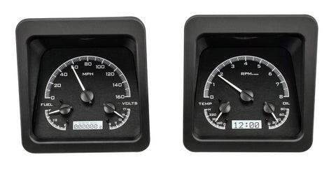 Dakota Digital VHX-69C-CAM-K-W 69 Chevy Camaro Instruments Analog Dash Gauges Black Alloy White