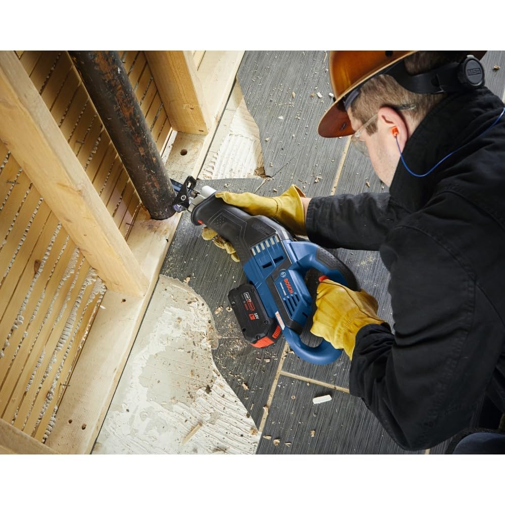 GSA18V-125K14A BOSCH 18V EC Brushless 1-1/4 In.-Stroke Multi-Grip Reciprocating Saw Kit with (1) CORE18V® 8 Ah High Power Battery