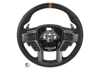 Ford Performance Parts M-3600-F15ROR Steering Wheel Kit; Black Leather w/Orange Stitching/Orange Sightline; Raptor Style; Incl. Wire Harness/Trim Bezel/Steering Wheel Controls/Installation Hardware;