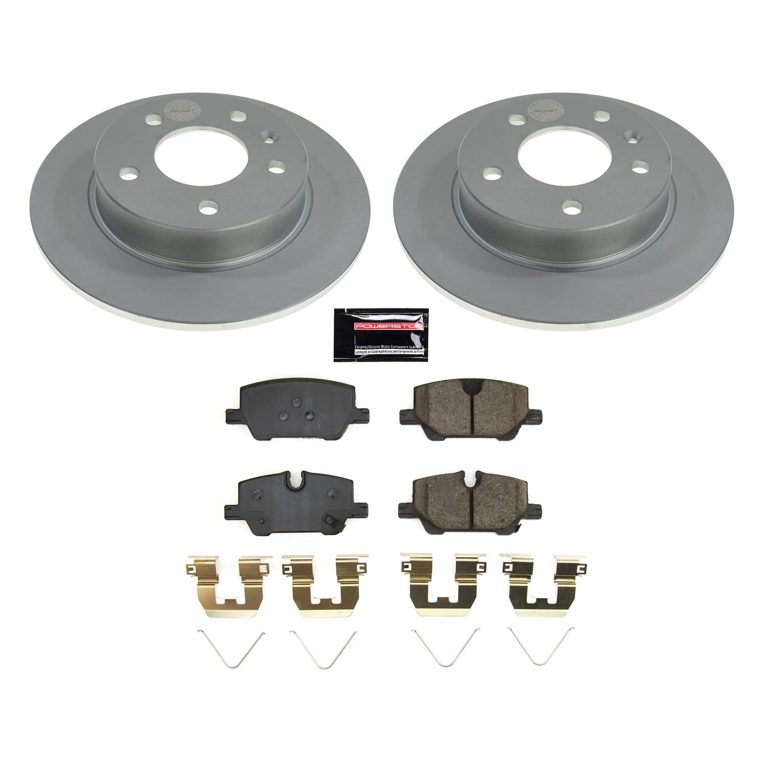 Power Stop CRK8680 Rear Geomet Coated Brake Rotor and Pad Kit