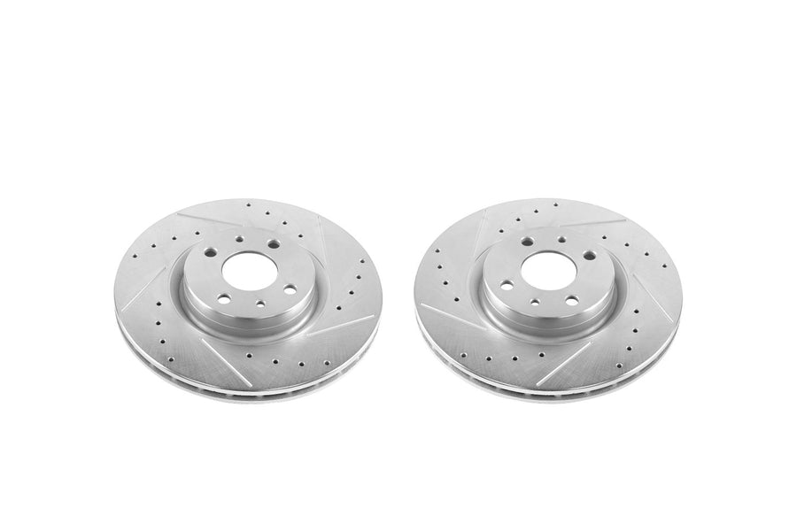 Power Stop Front EBR1297XPR Evolution Drilled and Slotted Rotor (Pair) For Fiat 500 2012-2019 [Model Specific]