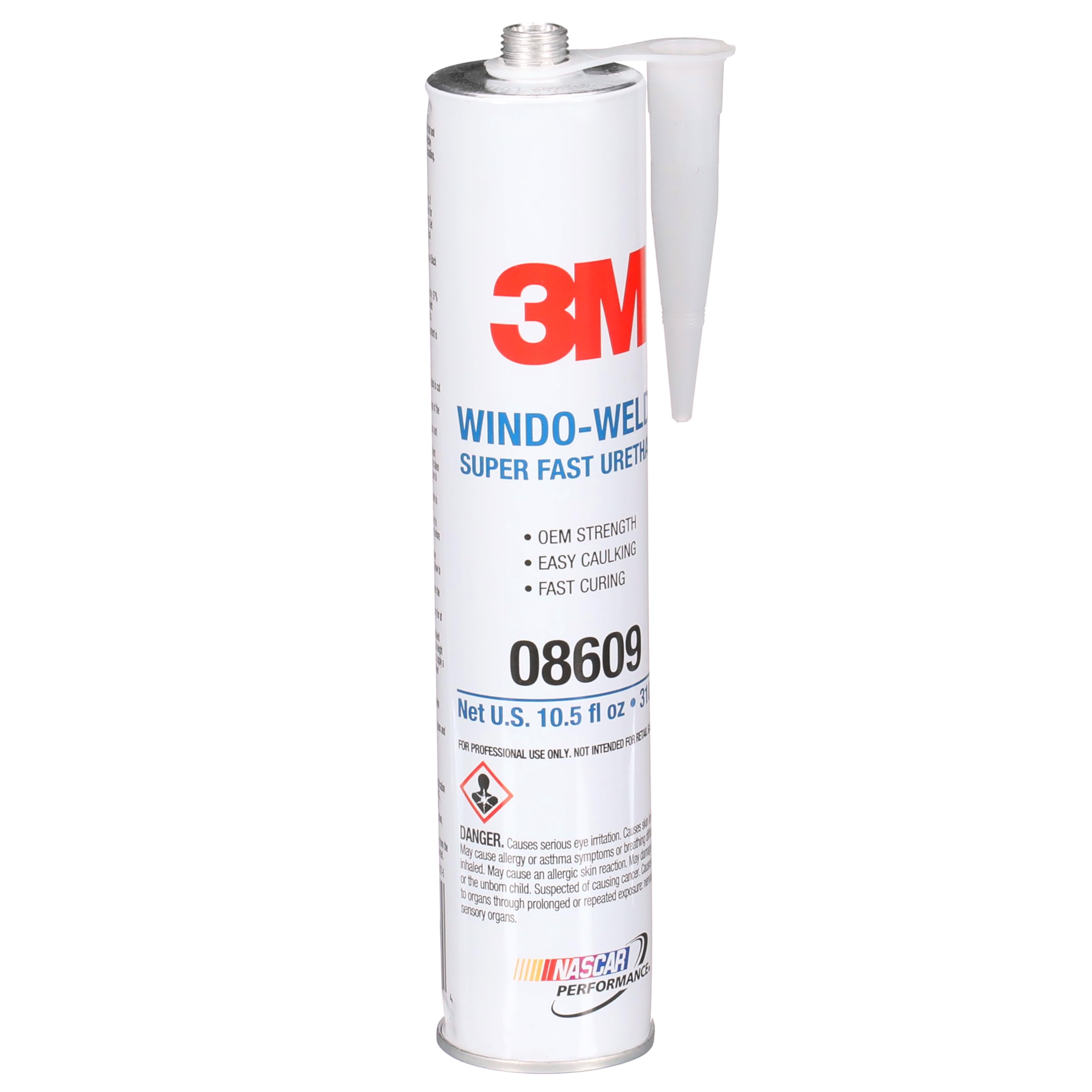 3M Window-Weld 08609 Super Fast Urethane Windshield Adhesive, High-Strength Fast-Curing One-Part Auto Glass Sealant, 10.5 fl oz (310 mL) Cartridge, Black