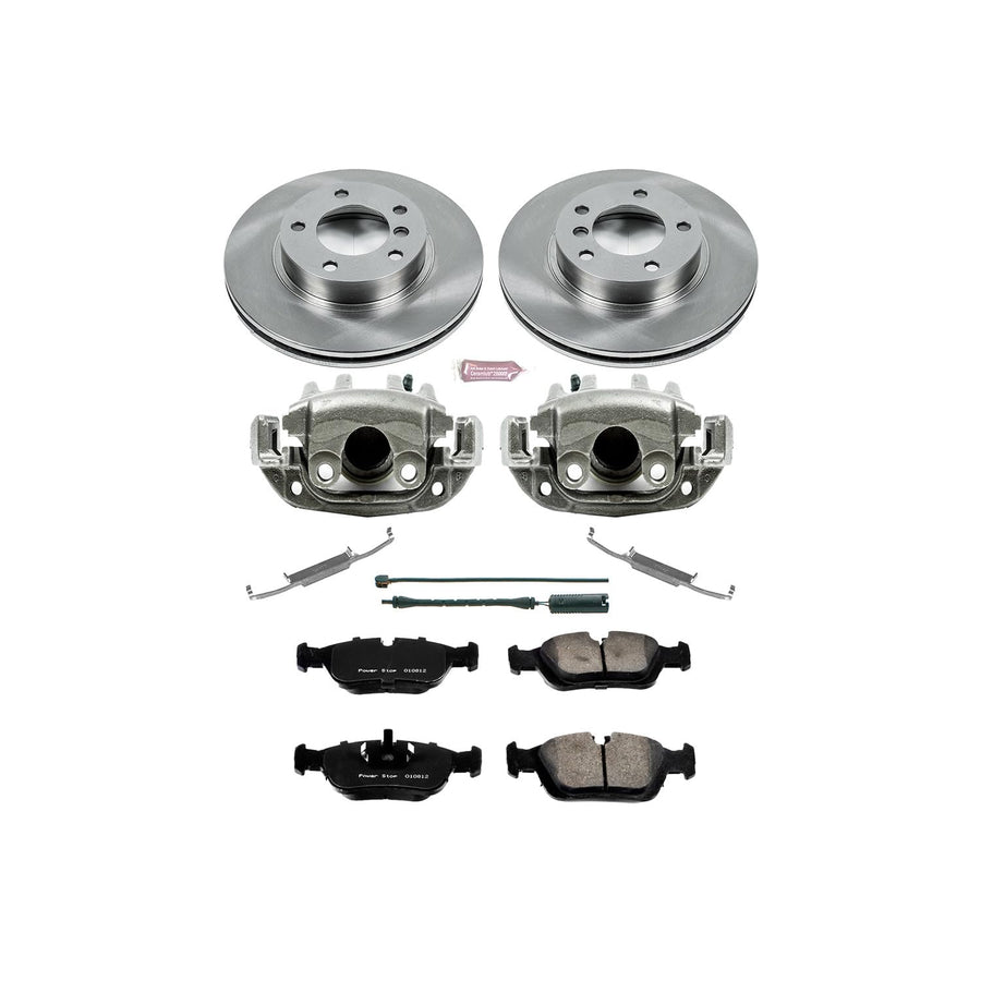 Power Stop 1-Click KCOE496 Autospecialty OE Replacement Brake Kit with Calipers and 1 Front Sensor Wire For BMW 318i, 318is, 323i, 323is, 325i, 325is, 328i, 328is, Z3 [Model Specific]