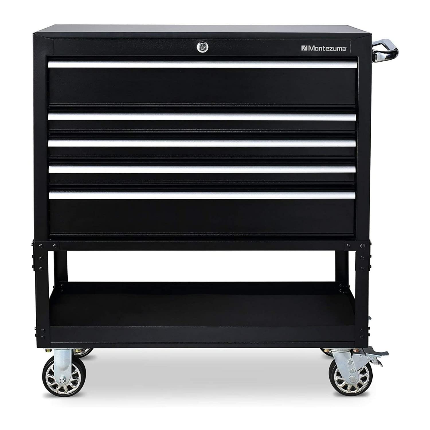 Montezuma 5 Drawer Utility Cart 36" with Multi-Tier Design & Latching Drawers