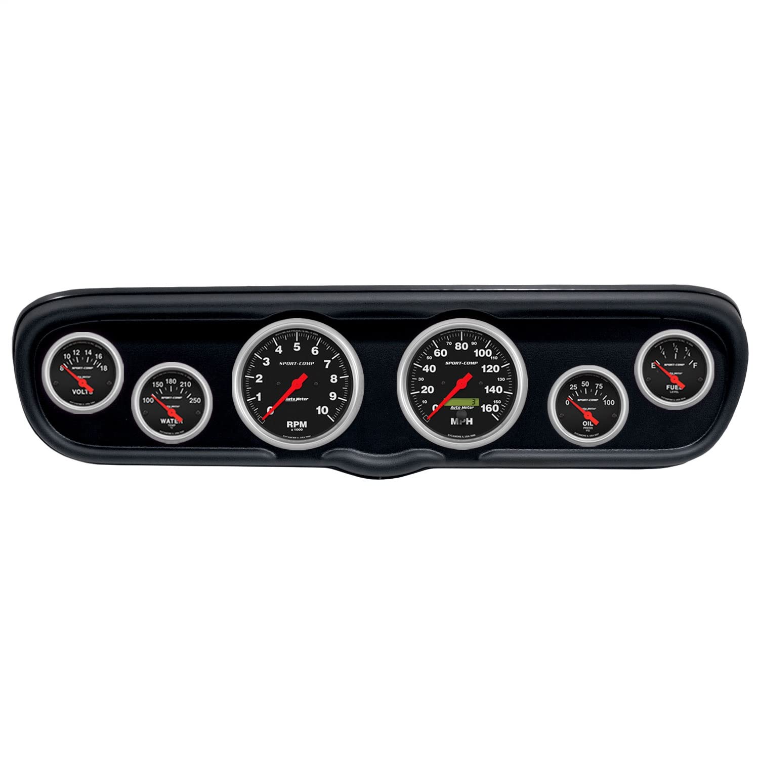 AutoMeter Dash Kit Direct Fit, (3 3/8" X2, 2 1/16" X4), Ford Mustang 66, Sport-Comp (2110-11)