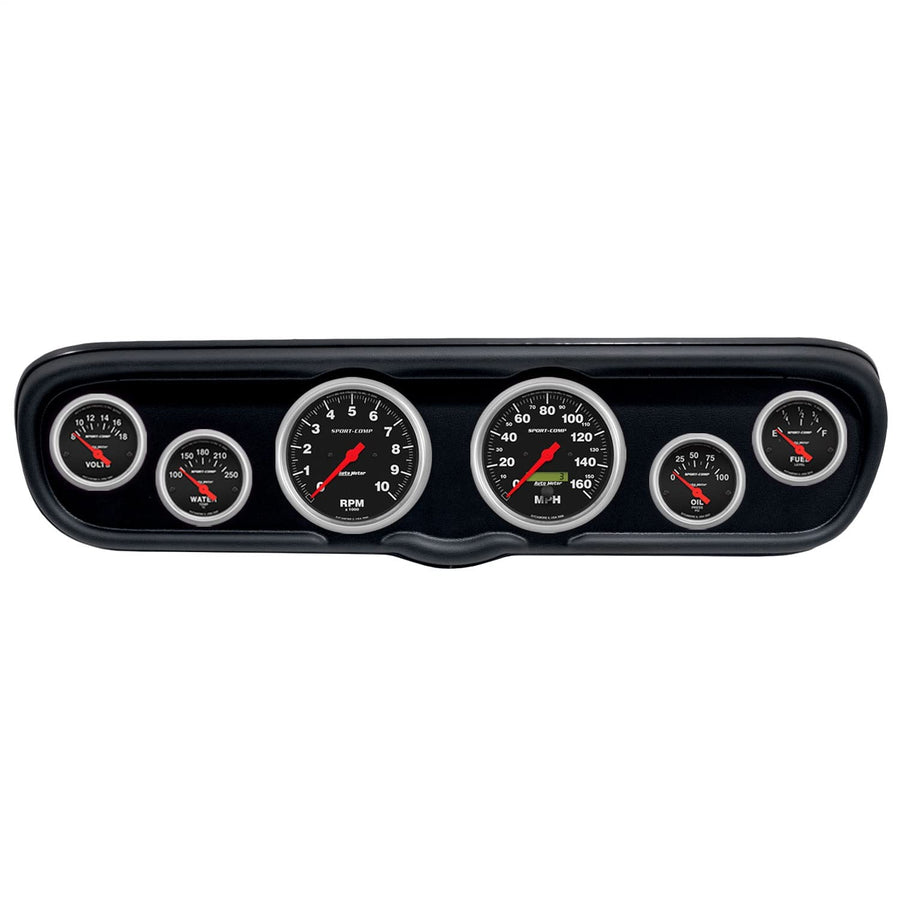 AutoMeter Dash Kit Direct Fit, (3 3/8" X2, 2 1/16" X4), Ford Mustang 66, Sport-Comp (2110-11)