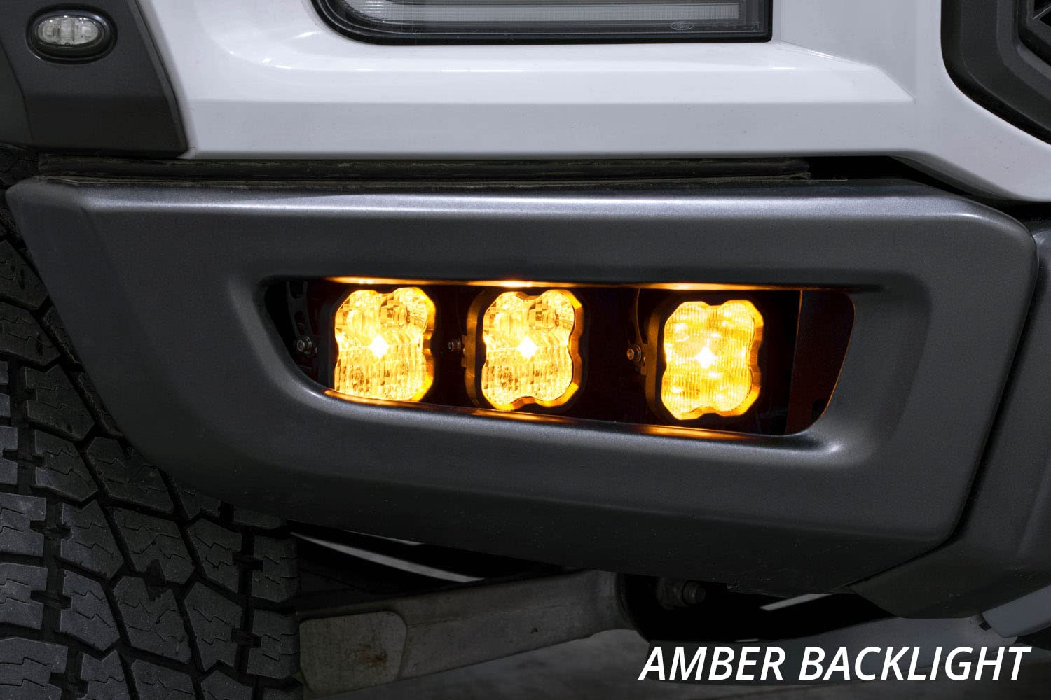 Diode Dynamics Fog Light Kit SS3 LED compatible with Ford Raptor 2017-2020 with Backlight, Max Cool White