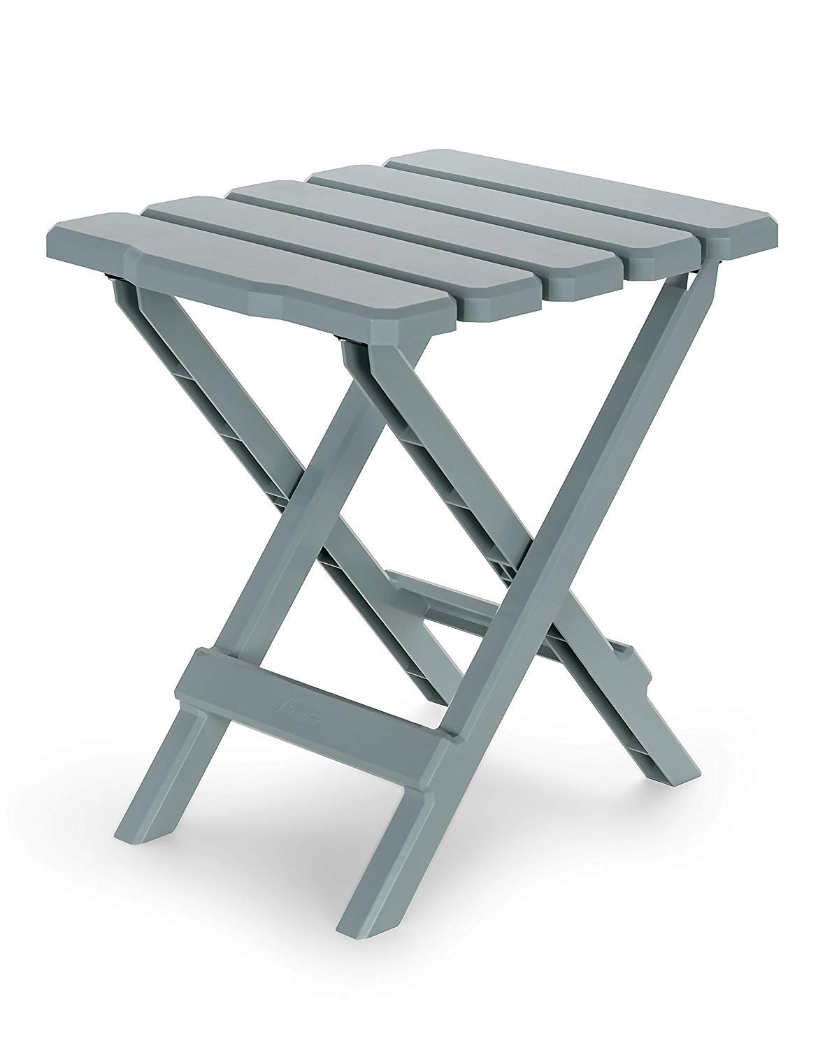 Camco 51682 Portable Gray Regular Adirondack Outdoor Folding Side Table, Perfect For The Beach, Camping, Picnics, Cookouts and More, Weatherproof and Rust Resistant