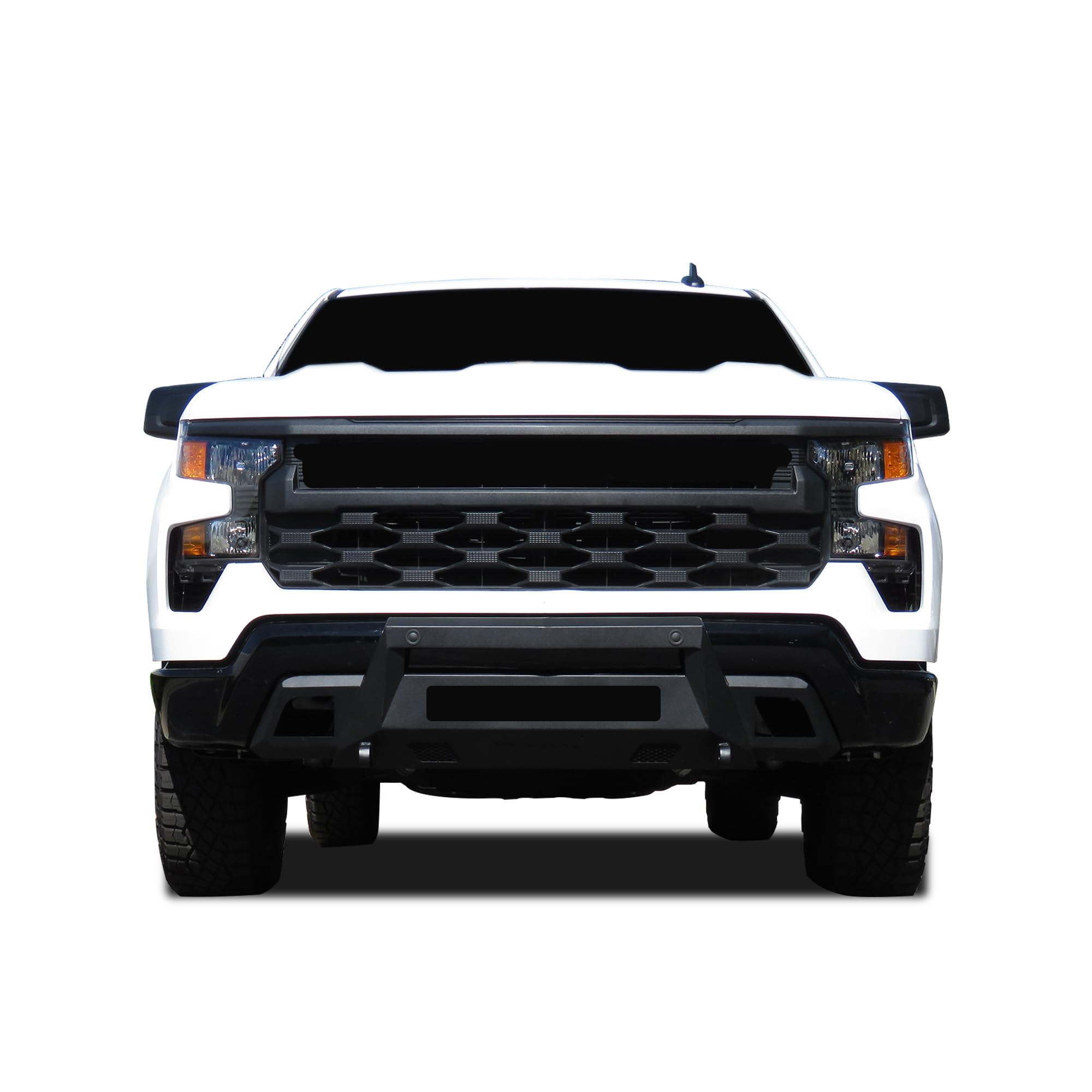 Black Horse Armour III Front Light Duty Bumper Black (Excl. 2022 1500 LTD, ZR2,Diesel, 4-Cylinder Turbo Gas and models with super cruise system) Compatible with 2022-2024 Chevrolet Silverado 1500